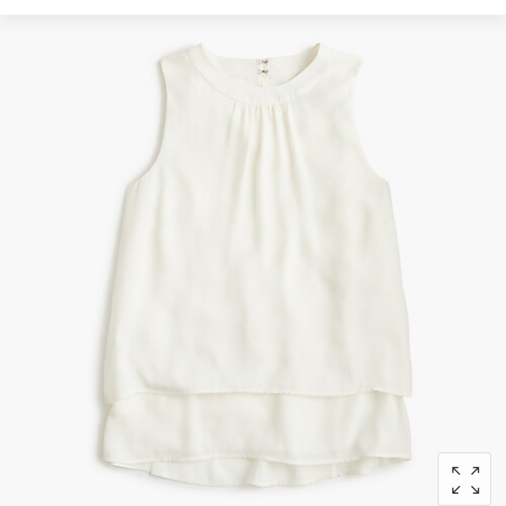 NWT j crew Rachel Hana top in poly.  Size 2. Ivory